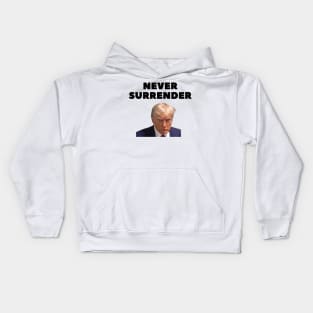 donald trump Mugshot 2024 never surrender. Kids Hoodie